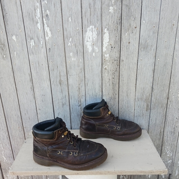 Vtg DOC MARTENS 8460 AW004 Men's Leather Boots Size US 9 Brown England Y2k - Picture 5 of 9